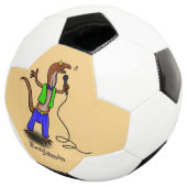 Hübscher Eidechsengesang mit Mikrofon-Cartoon Fußball (Dreiviertel)