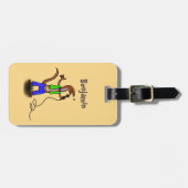 Hübscher Eidechsengesang mit Mikrofon-Cartoon Gepäckanhänger (Vorderseite horizontal)