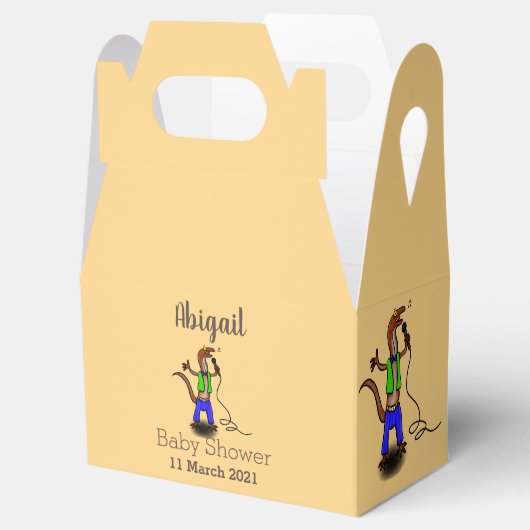 Hübscher Eidechsengesang mit Mikrofon-Cartoon Geschenkschachtel (Geöffnet)