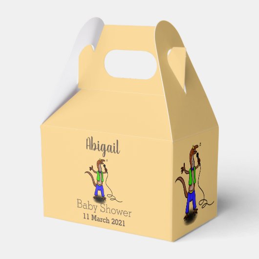 Hübscher Eidechsengesang mit Mikrofon-Cartoon Geschenkschachtel (Vorderseite)