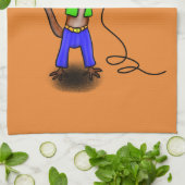 Hübscher Eidechsengesang mit Mikrofon-Cartoon Geschirrtuch (Gefaltet)