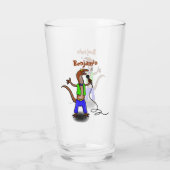 Hübscher Eidechsengesang mit Mikrofon-Cartoon Glas (Rückseite)