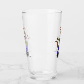 Hübscher Eidechsengesang mit Mikrofon-Cartoon Glas (Links)