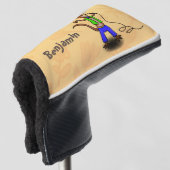 Hübscher Eidechsengesang mit Mikrofon-Cartoon Golf Headcover (3/4 Vorderseite)
