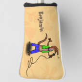 Hübscher Eidechsengesang mit Mikrofon-Cartoon Golf Headcover (Rotieren 90)