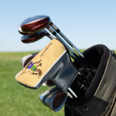 Hübscher Eidechsengesang mit Mikrofon-Cartoon Golf Headcover (In Situ)