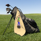 Hübscher Eidechsengesang mit Mikrofon-Cartoon Golfhandtuch (Gras)