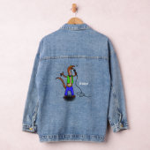 Hübscher Eidechsengesang mit Mikrofon-Cartoon Jeansjacke (Hangar)