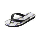 Hübscher Eidechsengesang mit Mikrofon-Cartoon Kinderbadesandalen (Schrägansicht)