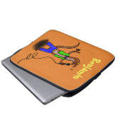 Hübscher Eidechsengesang mit Mikrofon-Cartoon Laptopschutzhülle (Vorne Knopf)