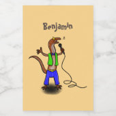 Hübscher Eidechsengesang mit Mikrofon-Cartoon Lebensmitteletikett (Einzelnes Label)