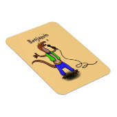 Hübscher Eidechsengesang mit Mikrofon-Cartoon Magnet (Rechte Seite)