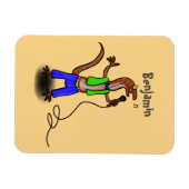 Hübscher Eidechsengesang mit Mikrofon-Cartoon Magnet (Horizontal)