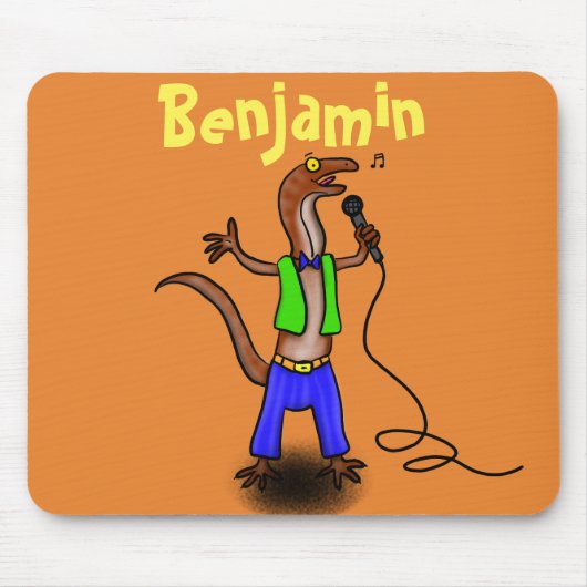 Hübscher Eidechsengesang mit Mikrofon-Cartoon Mousepad (Vorne)