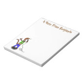 Hübscher Eidechsengesang mit Mikrofon-Cartoon Notizblock (Rotiert)