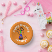 Hübscher Eidechsengesang mit Mikrofon-Cartoon Pappteller (Party)