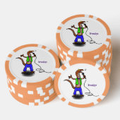 Hübscher Eidechsengesang mit Mikrofon-Cartoon Pokerchips (Stapel)