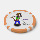 Hübscher Eidechsengesang mit Mikrofon-Cartoon Pokerchips (Einzeln)