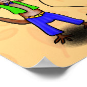 Hübscher Eidechsengesang mit Mikrofon-Cartoon Poster (Ecke)