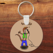 Hübscher Eidechsengesang mit Mikrofon-Cartoon Schlüsselanhänger (Vorderseite)