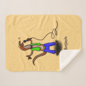 Hübscher Eidechsengesang mit Mikrofon-Cartoon Sherpadecke (Vorderseite (Horizontal))