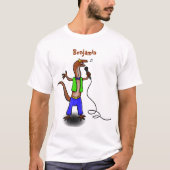 Hübscher Eidechsengesang mit Mikrofon-Cartoon T-Shirt (Vorderseite)