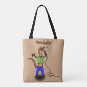 Hübscher Eidechsengesang mit Mikrofon-Cartoon Tasche (Rückseite)