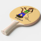 Hübscher Eidechsengesang mit Mikrofon-Cartoon Tischtennis Schläger (Vorderseite)