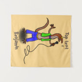 Hübscher Eidechsengesang mit Mikrofon-Cartoon Wandteppich (Vorderseite (Horizontal))