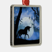 Hübscher Einhorn Silbernes Ornament (Rechts)