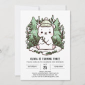 Hübscher Eisbär Digitaler Geburtstag Einladung (Vorderseite)