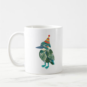 Hübscher Eisvogel-Party-Becher mit tropischem Blat Kaffeetasse