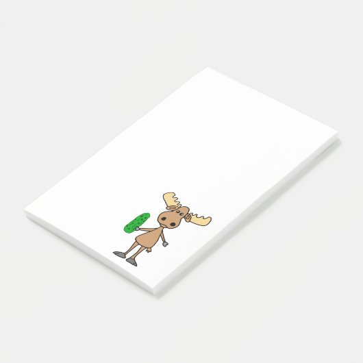Hübscher Elch, der Pickle-Cartoon Post-it Klebezettel (angewinkelt)