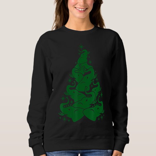 Hübscher Elefant-Weihnachtsbaum mit Ornament Weihn Sweatshirt (Vorderseite)