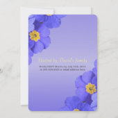 Hübscher, eleganter blauer Blume Abschluss Einladung (Rückseite)