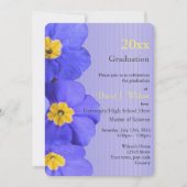 Hübscher, eleganter blauer Blume Abschluss Einladung (Vorderseite)