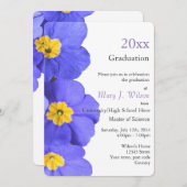 Hübscher, eleganter blauer Blume Abschluss Einladung (Vorne/Hinten)