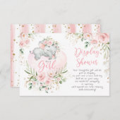 Hübscher Elephant Blush Rose Display Dusche Begleitkarte (Vorne/Hinten)