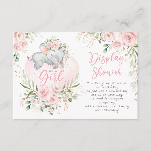 Hübscher Elephant Blush Rose Display Dusche Begleitkarte (Vorderseite)