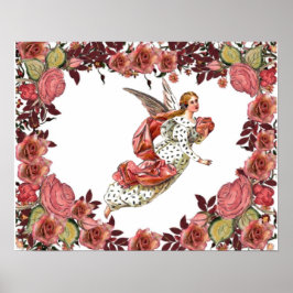 Hübscher Engel mit rosafarbenem Band Poster