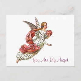Hübscher Engel mit rosafarbenem Band Postkarte
