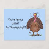 Hübscher Erntedank-Truthahn mit Fliegen Cartoon Postkarte (Vorderseite)