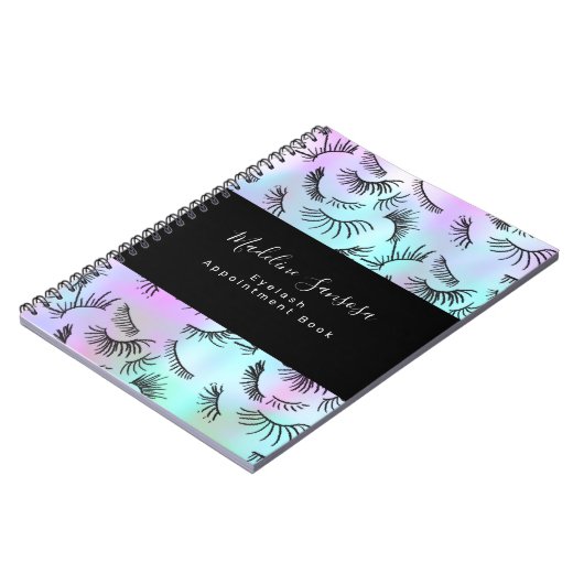 Hübscher Eyelash Techniker Pastel Eyelashes Doodle Notizblock (Linke Seite)