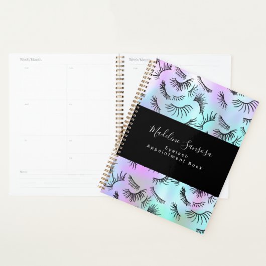 Hübscher Eyelash Techniker Pastel Eyelashes Doodle Planer (Anzeige)