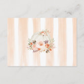 Hübscher Fall Blume Pumpkin Baby Diaper Raffel Begleitkarte (Rückseite)