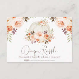 Hübscher Fall Blume Pumpkin Baby Diaper Raffel Begleitkarte