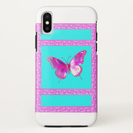 Hübscher Fall Fuschia Holographic Butterfly iPhone Case-Mate iPhone Hülle