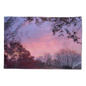 Hübscher Fall Sunset Pink Blue Sky Kissenbezug (Rückseite-Links)