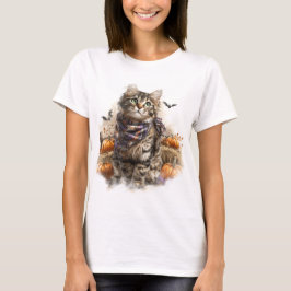 HÜBSCHER FALL-THEMED BROWBBY CAT T-Shirt