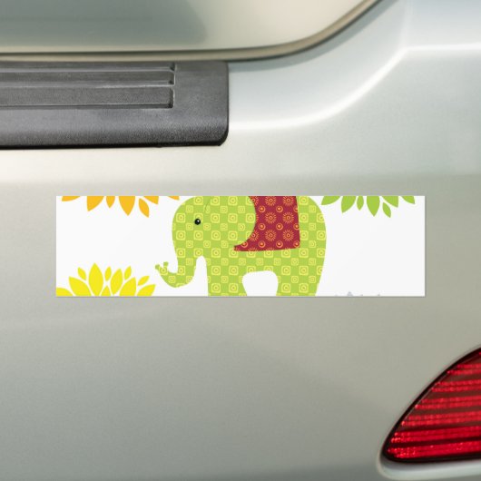 Hübscher farbiger Hippie Elephant Blume Power Autoaufkleber (Auf Auto)
